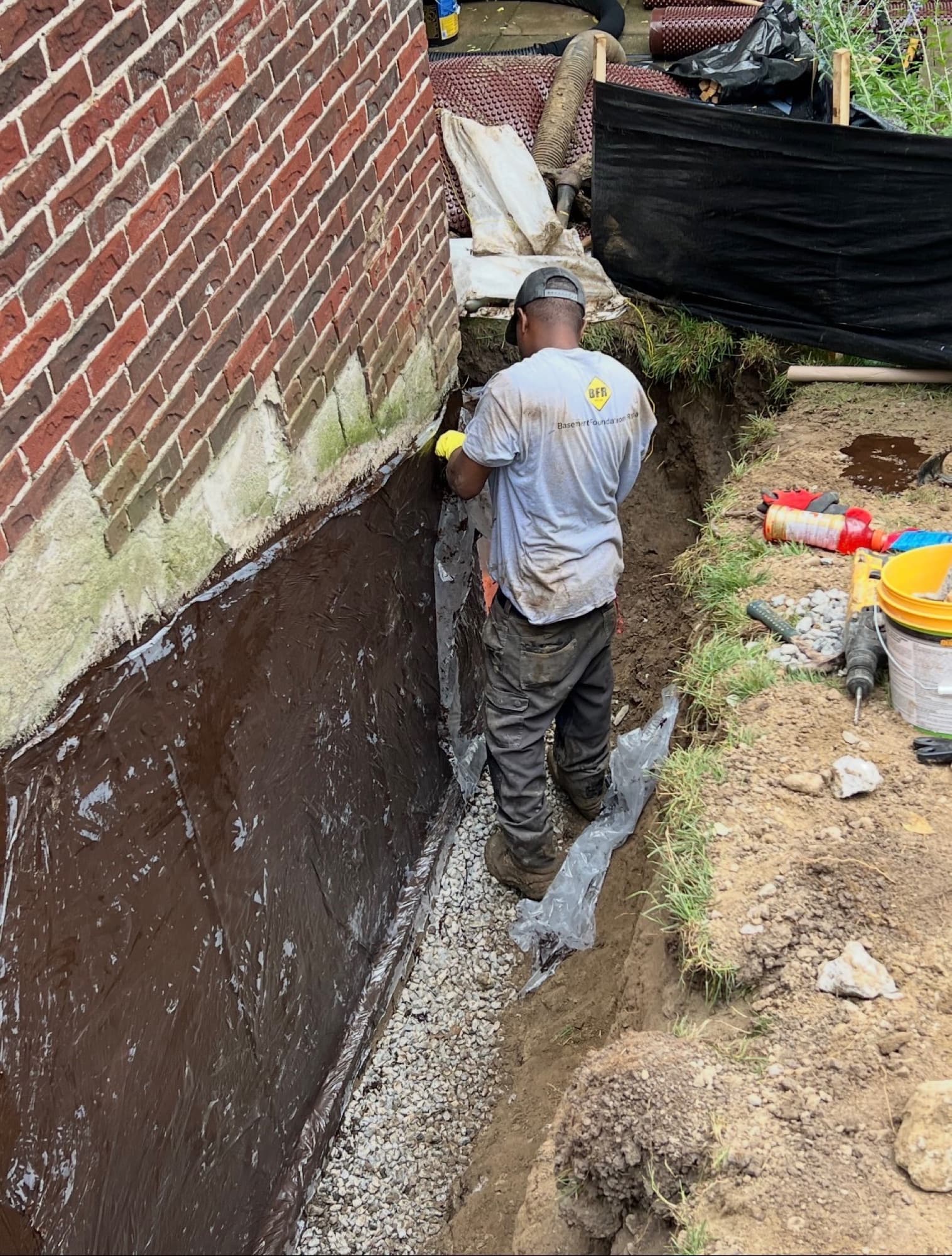 Exterior basement waterproofing project by BFR in Toronto and the GTA